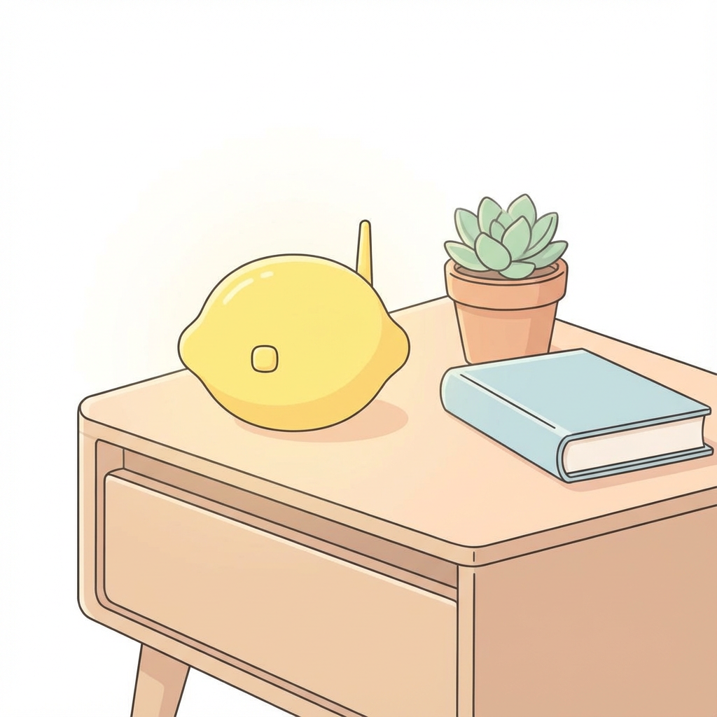 Lem device sitting discreetly on nightstand